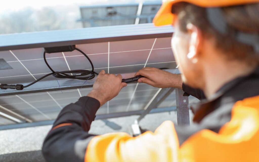 Qualified Sunshine Coast electrician installing solar panels