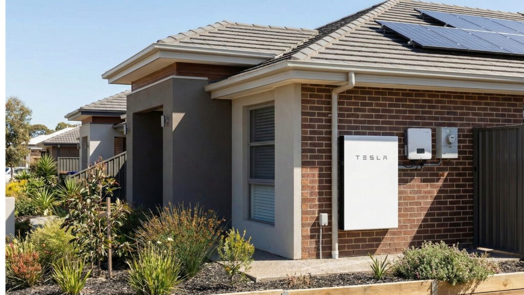 Home solar battery system installed on a Sunshine Coast house for energy storage and backup power