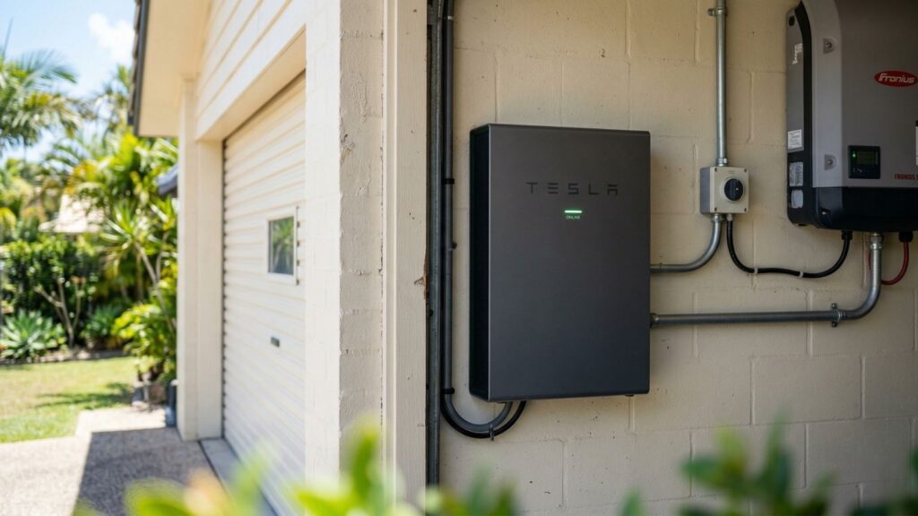 Solar battery storage system at a Sunshine Coast home