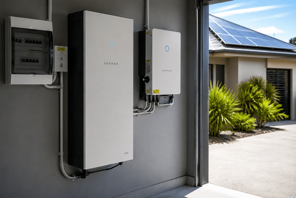 Energy-efficient garage with solar panels in Sunshine Coast