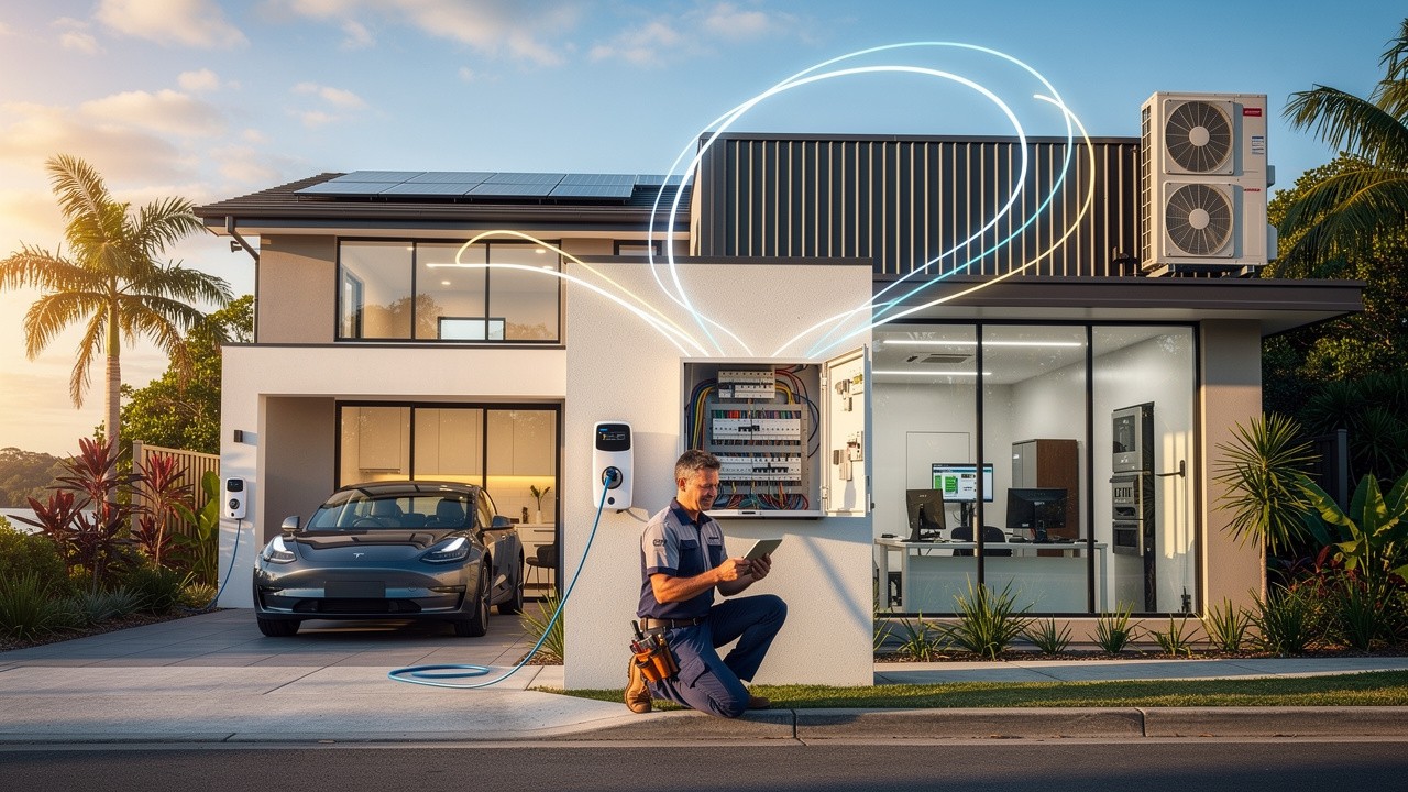 Licensed electrician comparing home and business electrical power setups