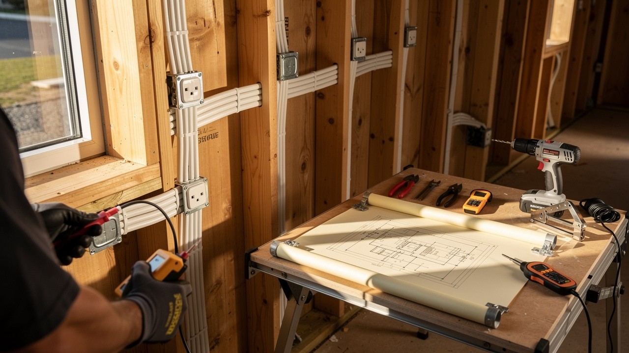 Electrical planning during a Sunshine Coast home renovation site