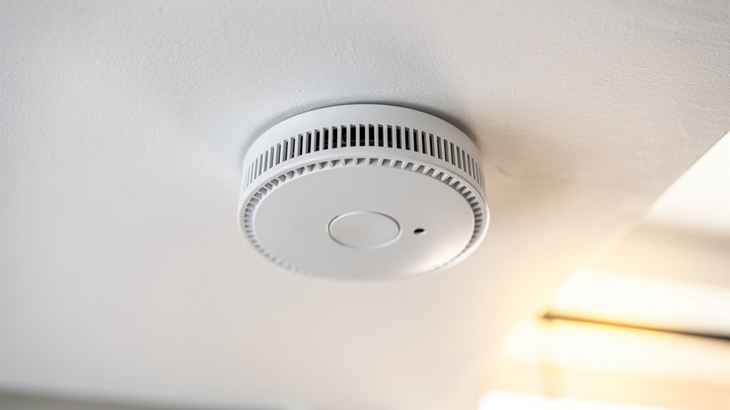 Your Smoke Alarm Electrician Sunshine Coast Experts 3 Photoelectric smoke alarm on white ceiling